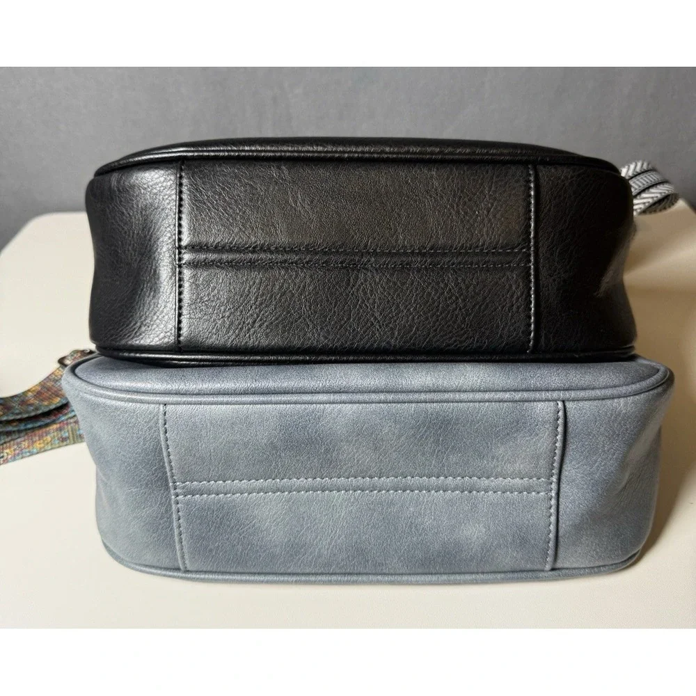 Set of 2 - APHISON Vegan Leather Crossbody Purse with Adjustable Crossbody Strap